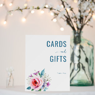 Sophisticated Blue Pink Floral Bouquet Foam Board
