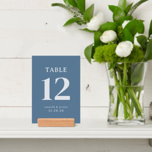 Sophisticated Blue Typographic Table Sign Holder
