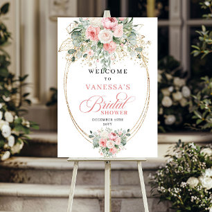 Sophisticated Blush and Gold Floral Bridal Shower Poster
