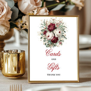 Sophisticated Blush Burgundy Tabletop Gifts Sign