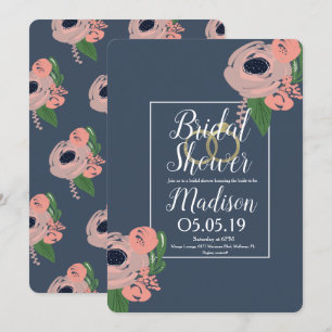 Sophisticated Blush Pink Rose Gold Foil Ring Invitation