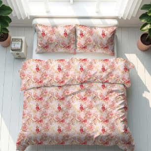 Sophisticated Bohemian Blush Flowers Bedroom Decor Duvet Cover