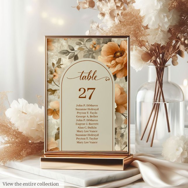 Sophisticated Boho Copper Ivory Sage Table Number (Sophisticated Boho Copper Ivory Sage Table Number)