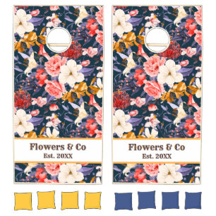 Sophisticated Boho Floral Party Cornhole Set