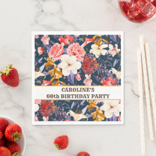 Sophisticated Boho Floral Party Napkins