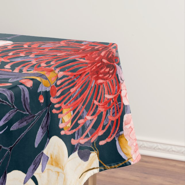 Sophisticated Boho Floral Party Tablecloth (In Situ)
