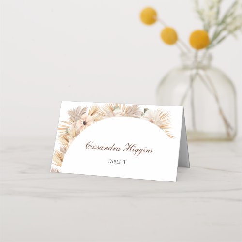 Sophisticated Boho Half Arch Guest Name Seating Place Card