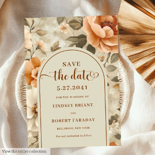 Sophisticated Boho Neutral Beige Sage Save Date Invitation