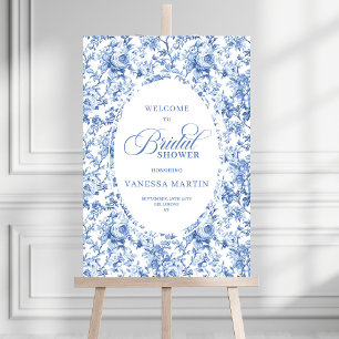 Sophisticated Bridal Shower Navy Floral Welcome  Foam Board