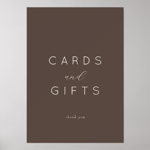 Sophisticated Brown Minimalist Gratitude Card Holder