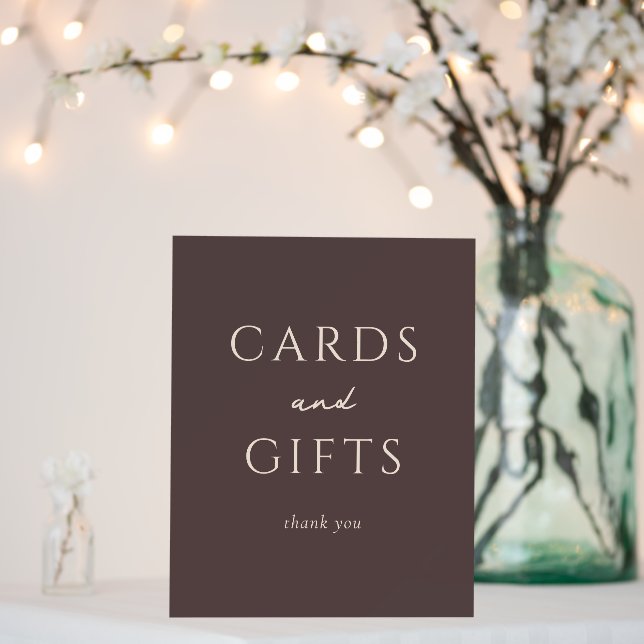 Sophisticated Brown Minimalist Gratitude Sign (In Situ (Wedding))
