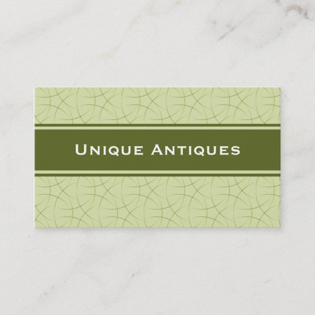 Sophisticated Business Card, Olive Green Card (Front)