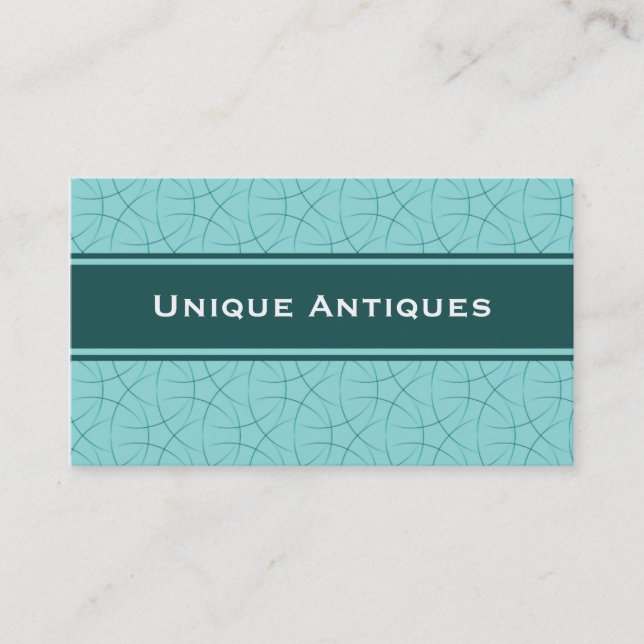Sophisticated Business Card, Teal Card (Front)