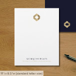 Sophisticated Business Logo Letterhead<br><div class="desc">A sophisticated custom business letterhead template in a modern style that can be easily updated with your company logo and letterhead footer including your company's name and tagline. The solid blue back features a smaller logo with space for your website address, telephone, email or any other information including social media...</div>
