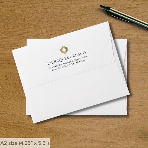 Sophisticated Business Return Address Note Card Envelope