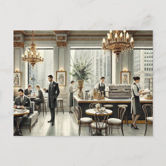Sophisticated Cafe in San Francisco Postcard (Front)