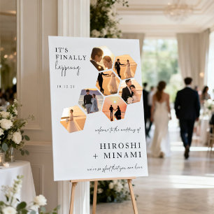 Sophisticated Calligraphy Custom Photo Wedding Foam Board