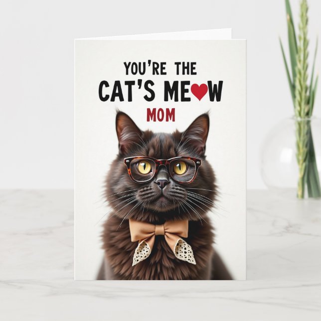 Sophisticated Cat Mothers Day Card (Front)