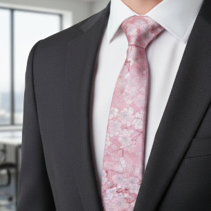 Sophisticated Cherry Blossom Floral  Neck Tie