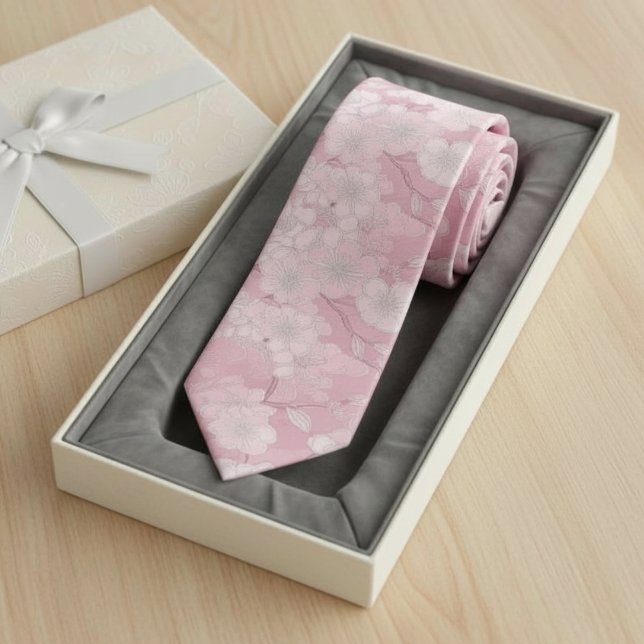 Sophisticated Cherry Blossom Floral  Neck Tie (Creator Uploaded)