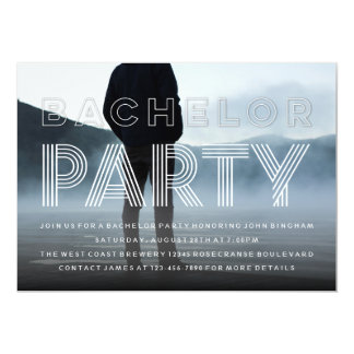 Sophisticated Chic Bachelor Party Photo Invitation