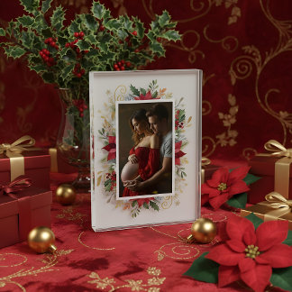 Sophisticated Christmas Colorful Botanical Floral Photo Block