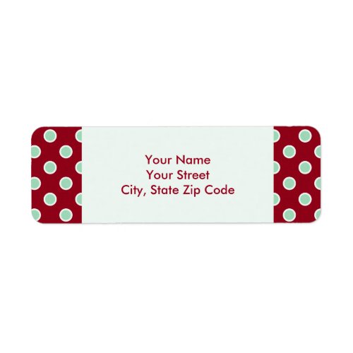 Sophisticated Christmas Polka Dots address labels