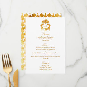 Sophisticated Classic Faux Foil Gold Baroque Menu