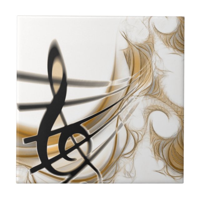 Sophisticated classic music sheet design accessory ceramic tile (Front)