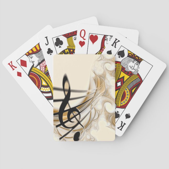 Sophisticated classic music sheet design accessory poker cards (Back)