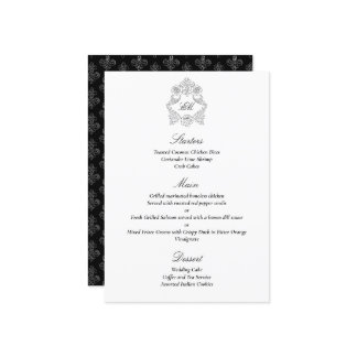 Sophisticated Classic Script Black & White Menu