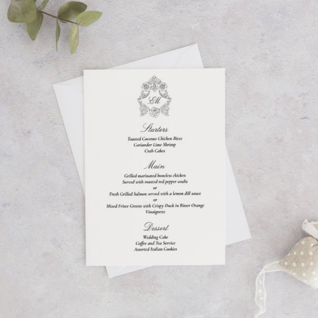 Sophisticated Classic Script Black & White Menu (Creator Uploaded)