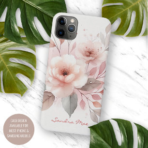 Sophisticated Classy Delicate Watercolor Flowers iPhone 11 Pro Max Case