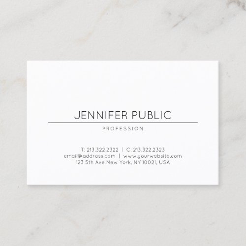 Sophisticated Clean Design Modern Plain Trendy Business Card