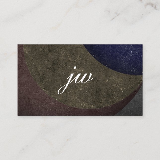 Sophisticated Colored Texture with Monogram Business Card (Front)