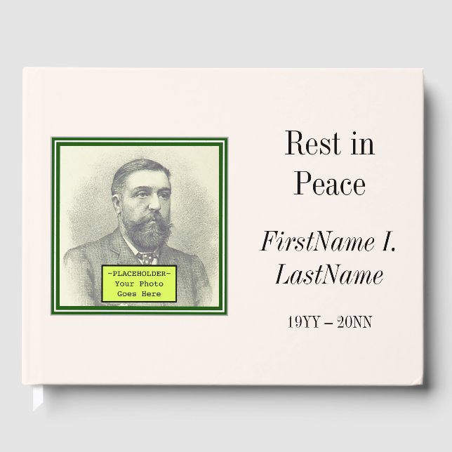 Sophisticated & Conservative Funeral Guestbook (Front)