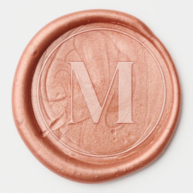 Sophisticated Copper Embossed M Logo Wax Seal Sticker (Front)