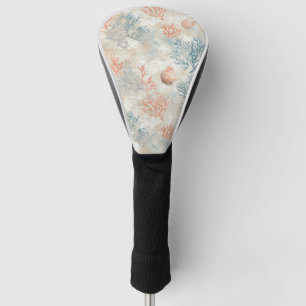 Sophisticated Coral Branches - Soft Seashell Golf Head Cover