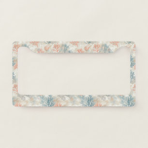 Sophisticated Coral Branches - Soft Seashell License Plate Frame