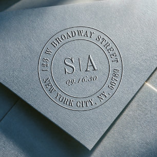 Sophisticated couples monogram return address embosser
