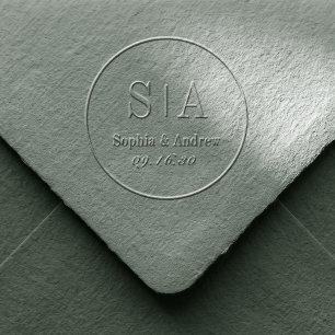 Sophisticated couples monogram wedding embosser