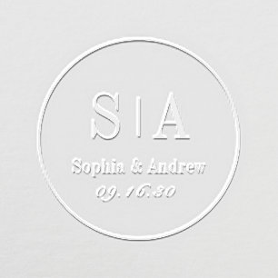Sophisticated couples monogram wedding embosser