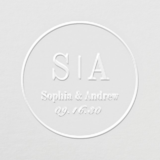 Sophisticated couples monogram wedding embosser (Design)