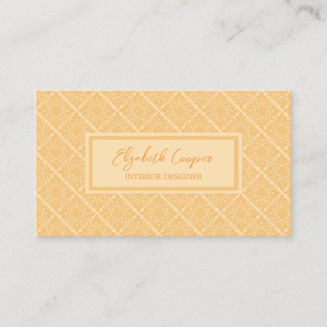 Sophisticated Cream Lace Business Card (Front)