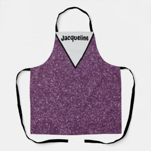 Sophisticated Custom Name Glittery Look Ladies Apron
