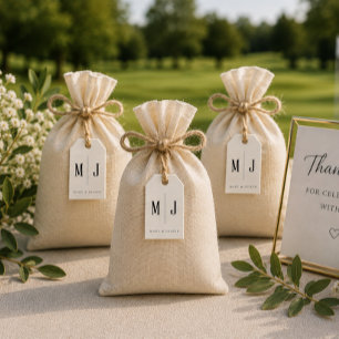 Sophisticated Customizable Couple Initials Names Gift Tags