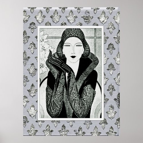 Sophisticated Deco Lady Poster