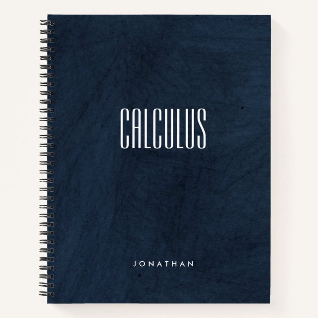 Sophisticated Deep Black and Blue Marbled Subject Notebook (Front)