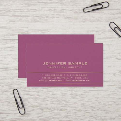 Sophisticated Design Modern Gold Plain Luxury Business Card