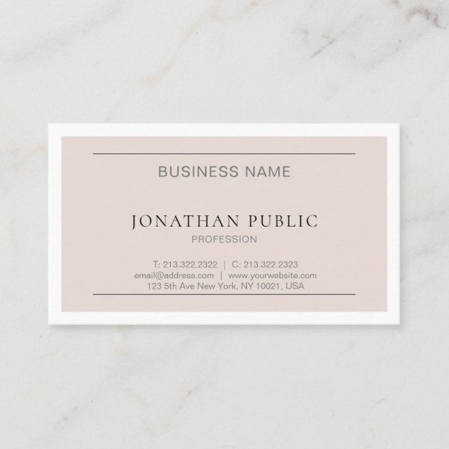 Sophisticated Design Modern Minimalist Trendy Business Card (Front)